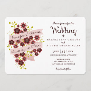 Canción romántica floral de la invitación a la bod