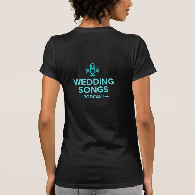 Canciones bodas Logotipo de podcast camiseta negra (Reverso)