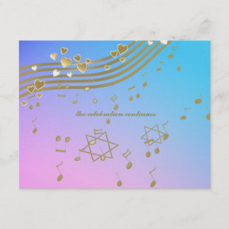 Canciones de amor Bat Mitzvah Tarjeta de recepción