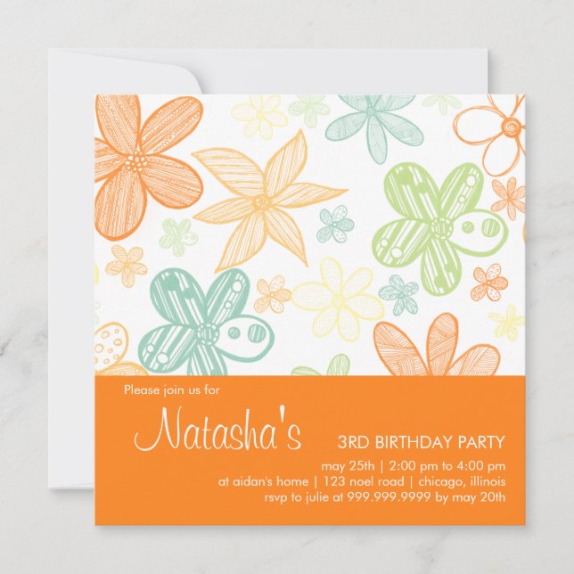 Canciones de flores ・ Invitación al cumpleaños (Anverso)