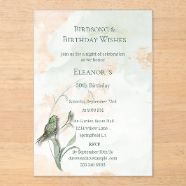 Canciones de pájaro y mejores deseos Invitación ac