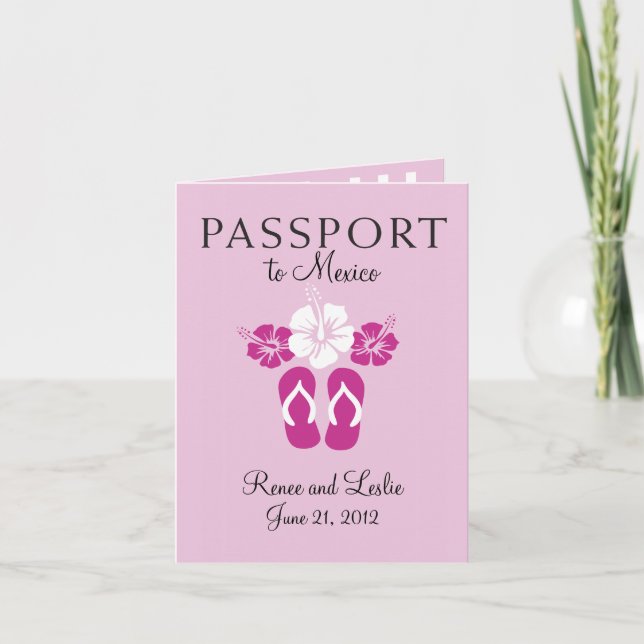 Cancun, Boda de México Invitación a pasaporte (Anverso)