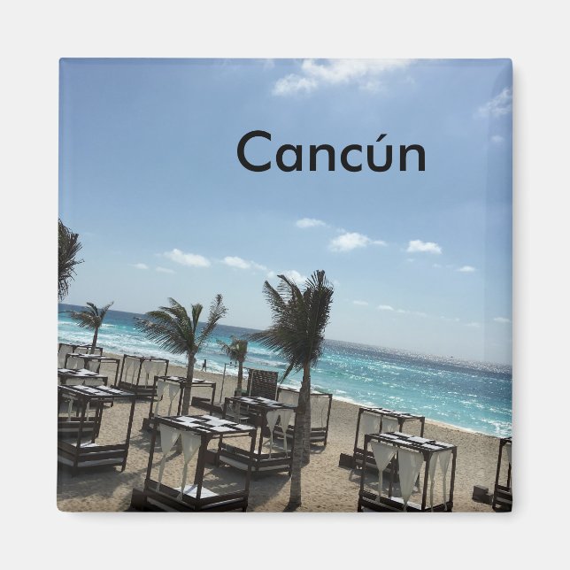 Cancún (México) - 2 Pulgadas de imán cuadrado (Frente)