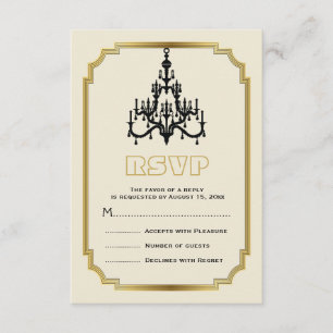 Candela y boda beige Art Deco RSVP