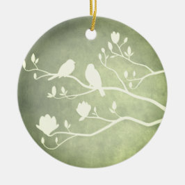 Candelabra de plata (verde) - Ornamento cerámico