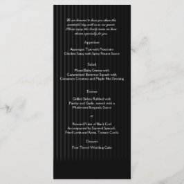 Candelabra gótica sobre el menú Boda negro y plate