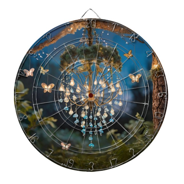 Candelabro de mariposa en tablero de madera mágica (Frente)