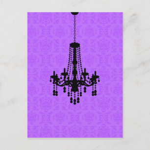 Candelier en tarjeta postal Purple Damask