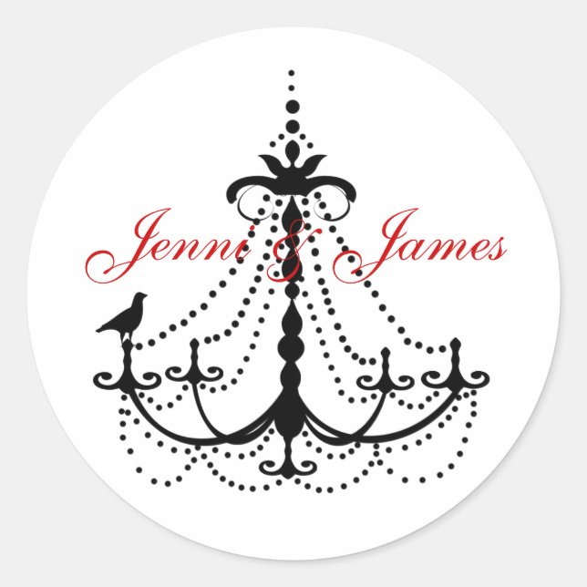 Candelier Wedding Favor Pegatinas (Anverso)
