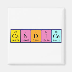 Candice imán de nombre de tabla periódica