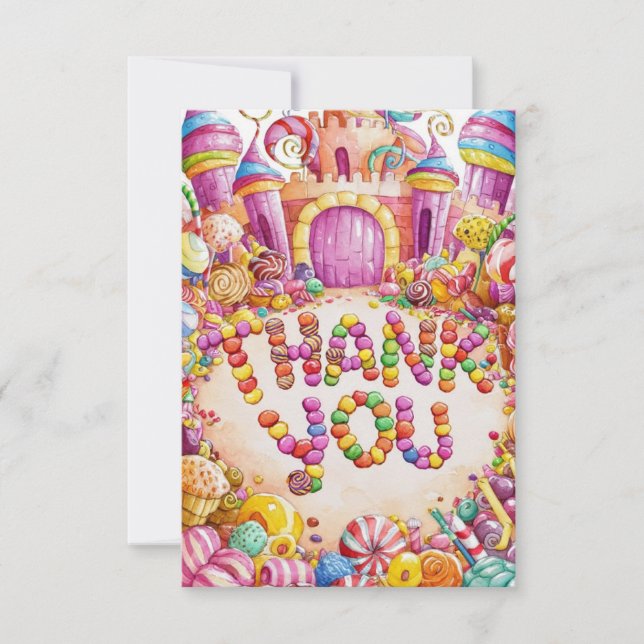 Candies Candyland tarjeta de agradecimiento (Anverso)