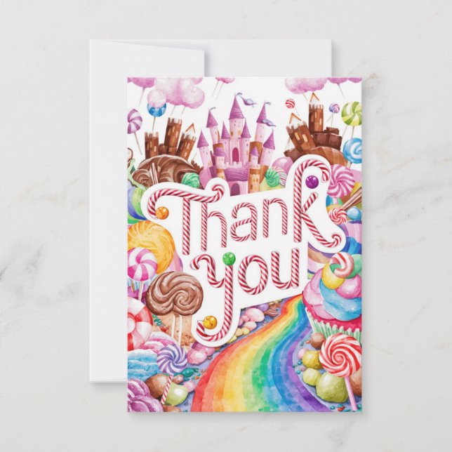 Candies Scoops Candyland tarjeta de agradecimiento (Anverso)