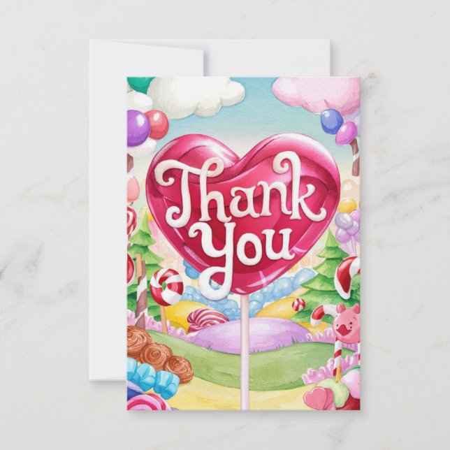 Candies Scoops Candyland tarjeta de agradecimiento (Anverso)