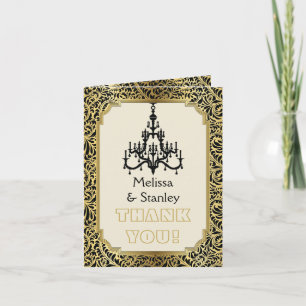 Candil Art Deco negro, agradecimiento boda oro