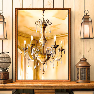 Candil de estilo shabby chic vintage arte de pared