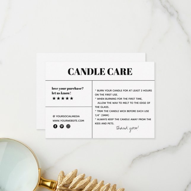 Candle Care Gracias Tarjeta De Embalaje (Anverso/Reverso In Situ)