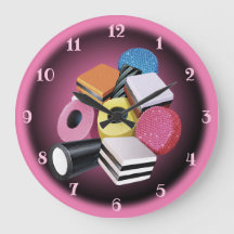 Candy Allkind. Reloj de pared grande. Rosa y negro