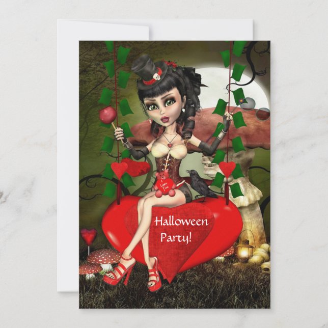 Candy Apple Love Halloween Party Invitación (Anverso)