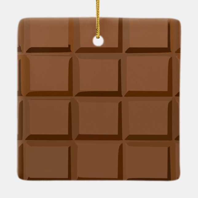 Candy Bar Navidades cerámicos Ornamento cuadrado (Reverso)