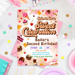 Candy Birthday Invitación Al Segundo Fiesta