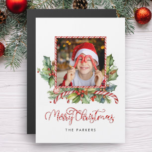 Candy Candy Merry Christmas Floral Photo