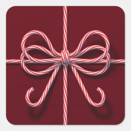 Candy Cane Bow Pegatina