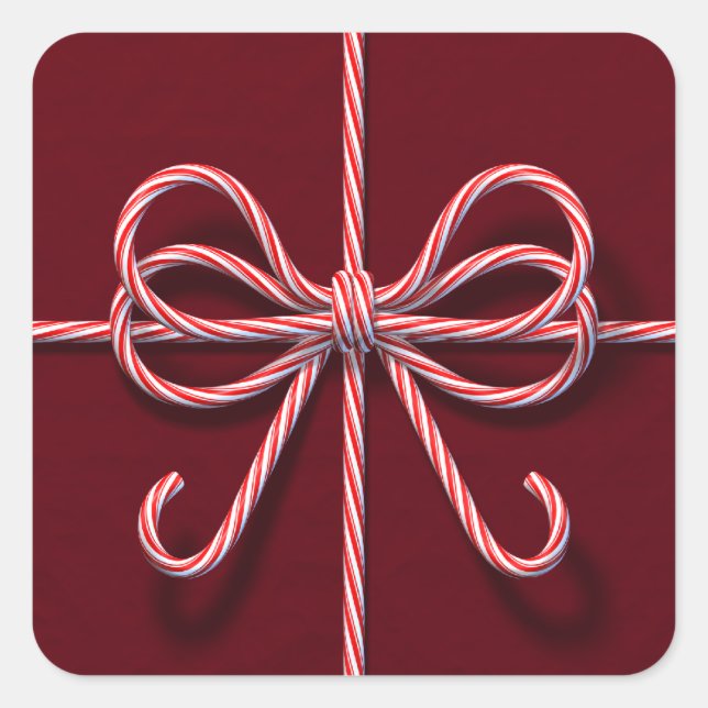 Candy Cane Bow Pegatina (Anverso)