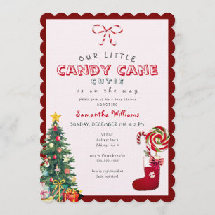 Candy Cane Cutie Invitación para Baby Shower de di