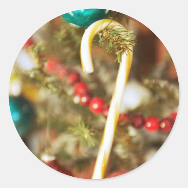 Candy Cane en las tarjetas de árbol y Pegatinas (Anverso)