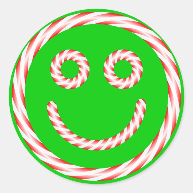 Candy Cane Face Pegatina (Anverso)