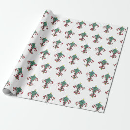 Candy Cane Fleur de Lis Papel de envolvimiento