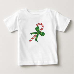 Candy Cane Green Bow Holiday Navidades Camisetas