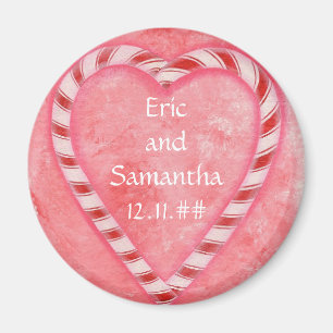 Candy Cane Heart Salve imanes de boda de citas
