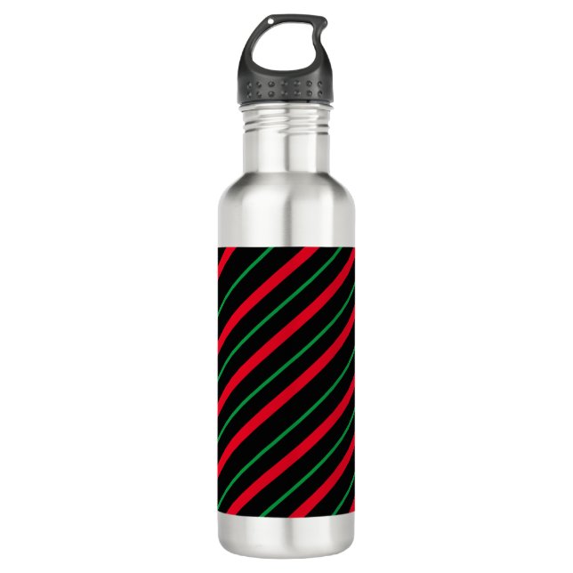 Candy Cane Holiday Botella de agua de acero inoxid (Anverso)