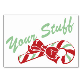 Candy Cane Holly | Tarjeta de tabla Personalizado 