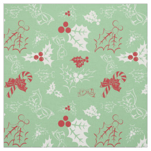 Candy Cane Holly   Tela de Navidades rojos y verde