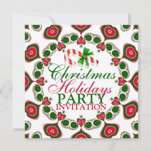 Candy Cane Love Hearts Navidades invitaciones a fi