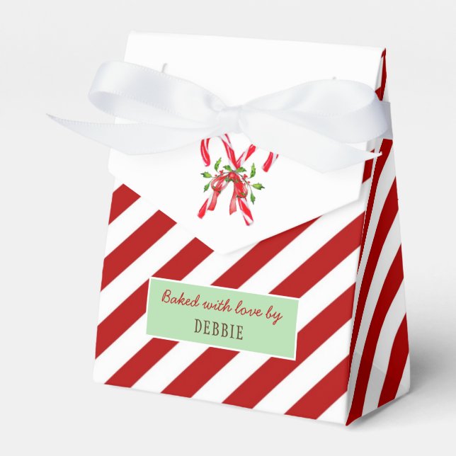 Candy Cane Navidades cookie Caja Favor (Front Side)