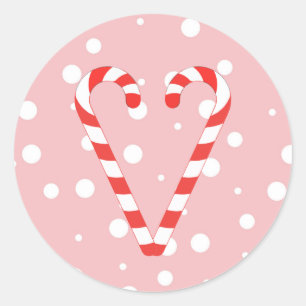 Candy Cane Navidades del corazón Pegatina redondo 