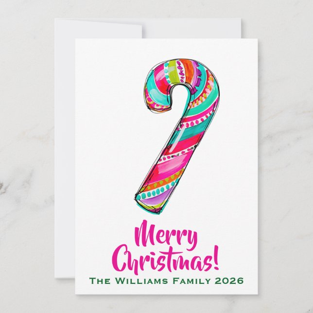 Candy Cane Rosa Navidad Boho (Anverso)