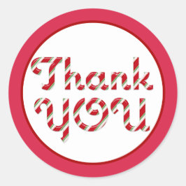 Candy Cane Stripe Holiday Gracias Pegatina