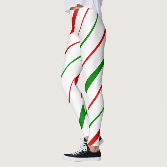 Candy Cane Stripe Leggings (Izquierda)