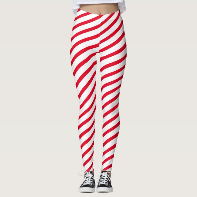 Candy Cane Stripes Fitness Leggings (Anverso)