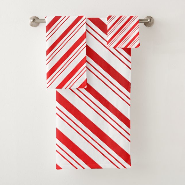 Candy Cane Stripes Navidades Toalla Set (In situ)