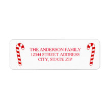 Candy Canes - Etiqueta de dirección de retorno
