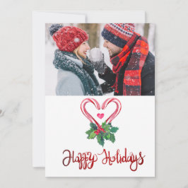 Candy Canes Holly Berry Foto Feliz Navidad