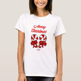 Candy Canes navidades Camiseta básica blanca de la