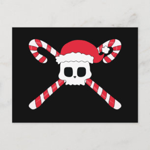 Candy Canes Skull Santa Hat Navidad