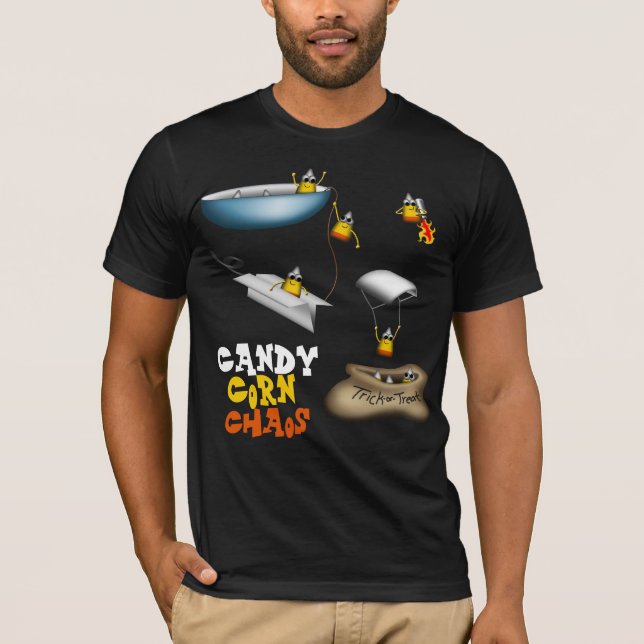 Candy Corn Chaos - Graciosa camiseta de Halloween (Anverso)