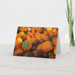 Candy Corn de otoño "¡Feliz Halloween!" Tarjeta